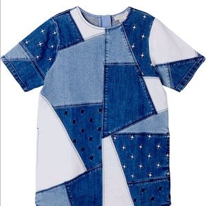 Stella Mccartney Kids Stars Patchwork Denim Dress - Blue 10y